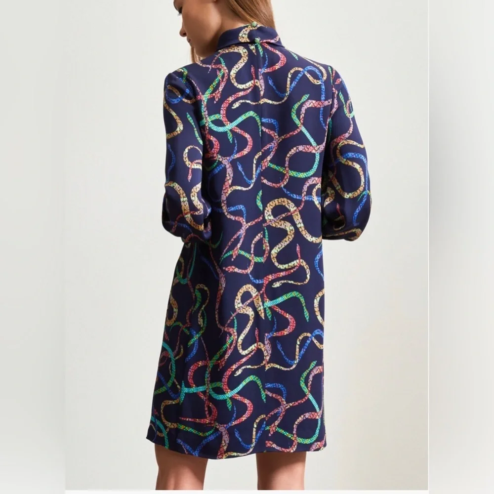 NWT Shanghai Tang-Silk Snake Print Dress in size 4-Darby dress - Picture 4 of 11